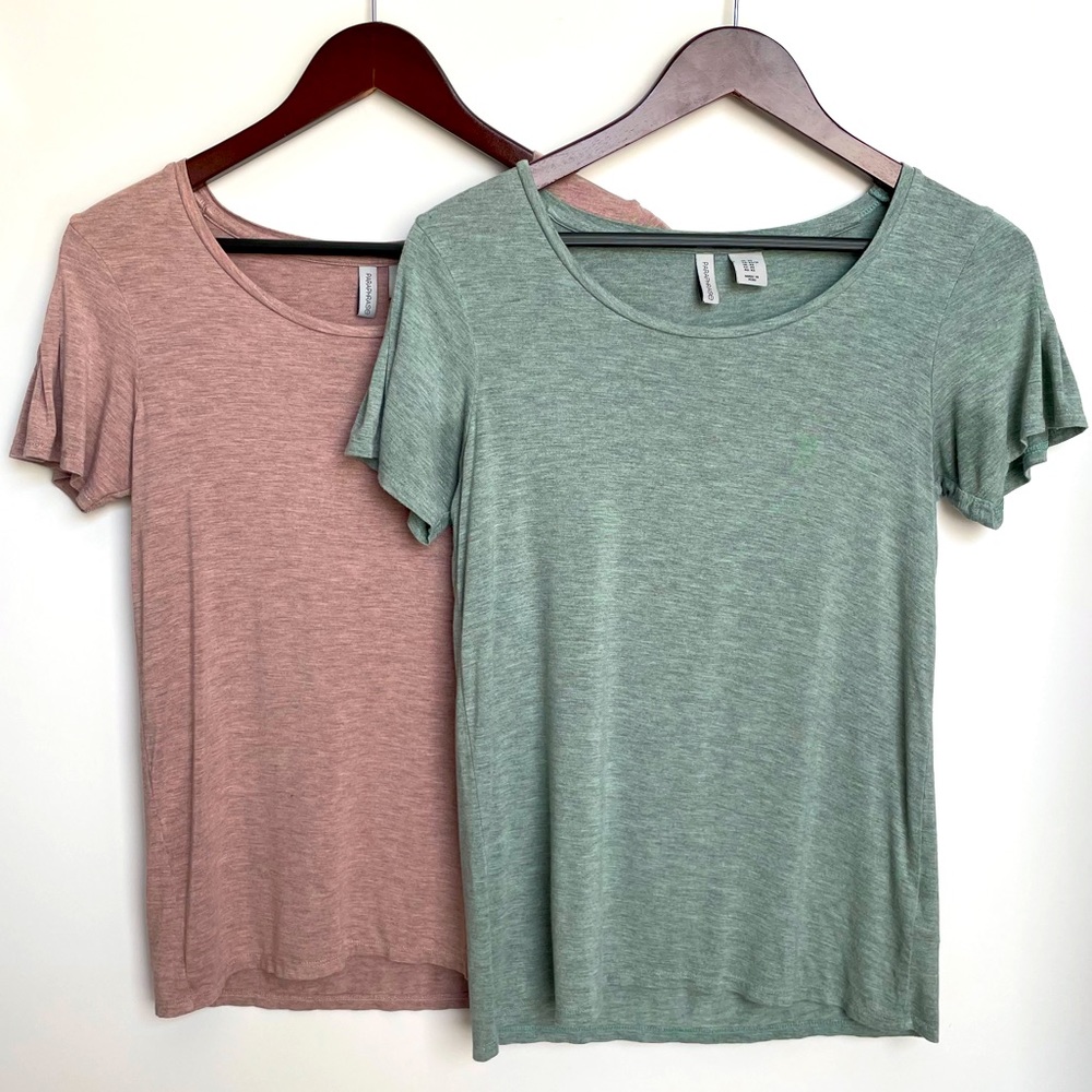 Paraphrase Set of 2 Flutter Sleeve Green Mauve XS